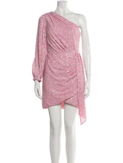 Pre-owned Saylor One-shoulder Mini Dress In Pink