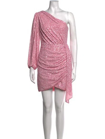 Pre-owned Saylor One-shoulder Mini Dress In Pink