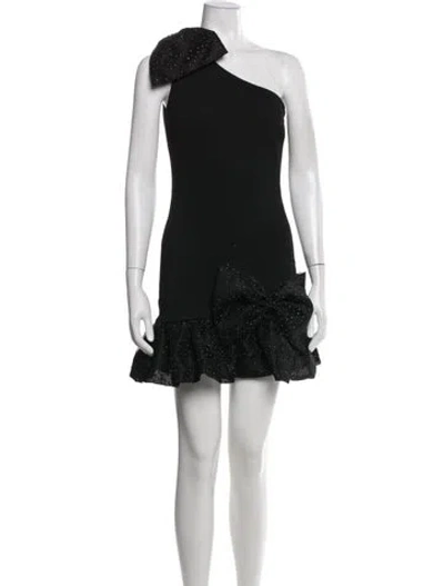 Pre-owned Saylor One-shoulder Mini Dress W/ Tags In Black