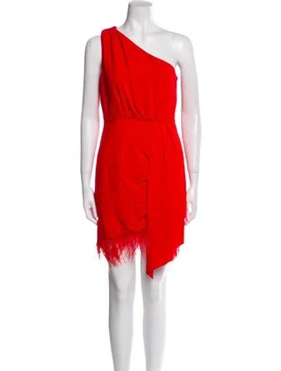 Pre-owned Saylor One-shoulder Mini Dress W/ Tags In Red