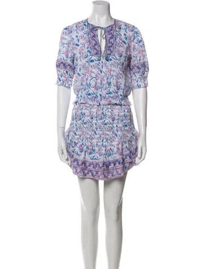 Pre-owned Saylor Paisley Print Crew Neck Crop Top In White