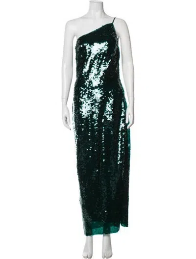 Pre-owned Saylor Patterned Long Dress In Green