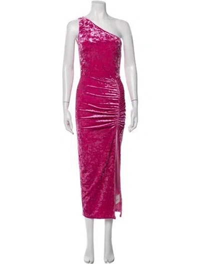 Pre-owned Saylor Patterned Midi Length Dress In Pink