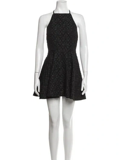 Pre-owned Saylor Patterned Mini Dress In Black