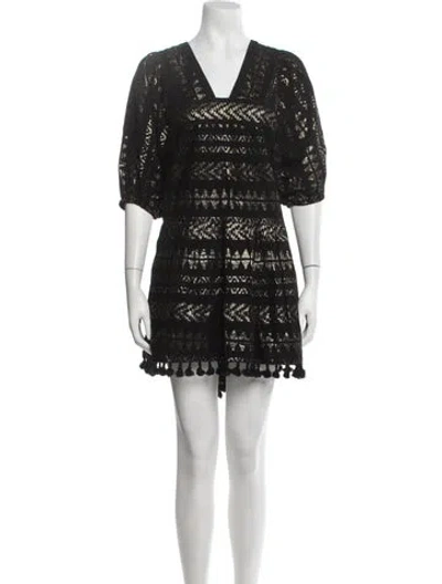 Pre-owned Saylor Patterned Mini Dress In Black