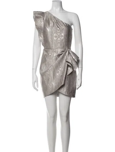 Pre-owned Saylor Patterned Mini Dress In Grey