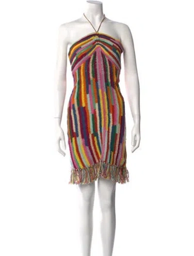 Pre-owned Saylor Patterned Mini Dress In Multicolor