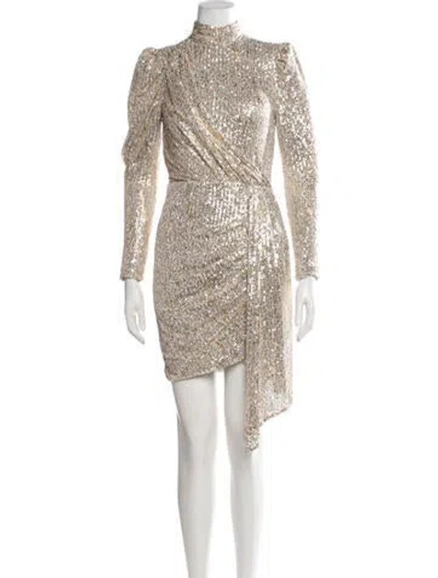 Pre-owned Saylor Patterned Mini Dress In Neutrals