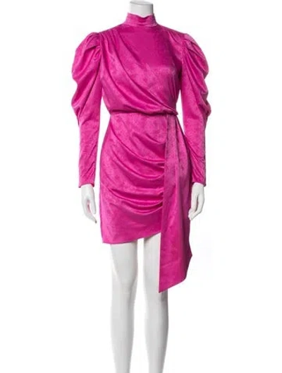 Pre-owned Saylor Patterned Mini Dress In Pink