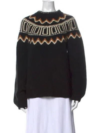 Pre-owned Saylor Patterned Mock Neck Sweater In Multi