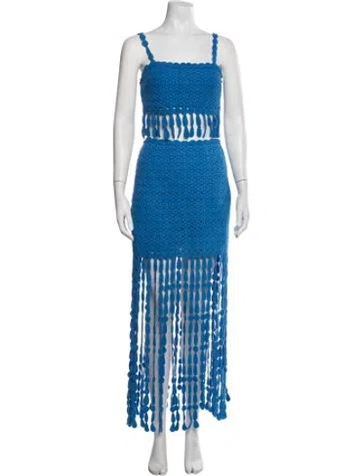 Pre-owned Saylor Patterned Skirt Set In Blue