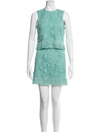 Pre-owned Saylor Patterned Skirt Set In Green