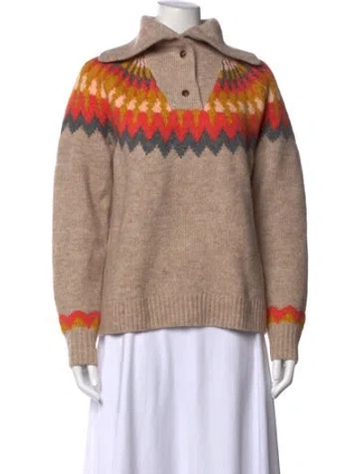 Pre-owned Saylor Patterned Sweater In Neutral
