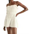 Saylor Perdita Shirred Bodice Romper In Ivory In Multi