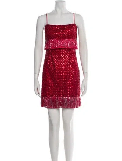 Pre-owned Saylor Polka Dot Print Mini Dress In Red