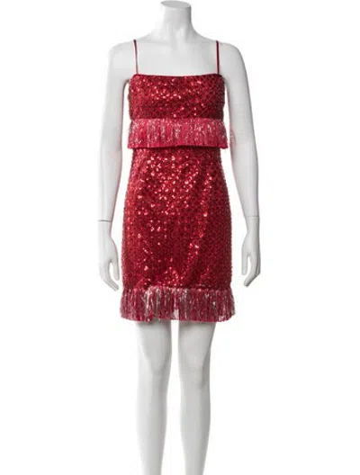 Pre-owned Saylor Polka Dot Print Mini Dress In Red
