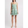 Saylor Pollyanna Palm Print Tiered Cotton Minidress