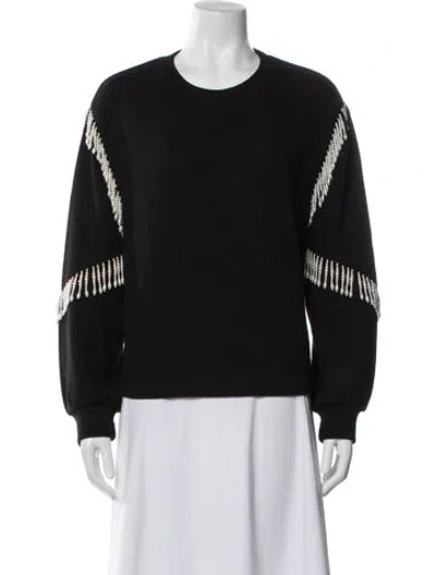 Pre-owned Saylor Printed Crew Neck Sweater In Black/grey