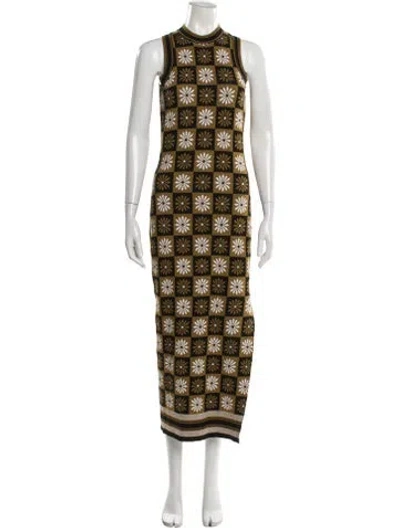 Pre-owned Saylor Printed Long Dress In Multi