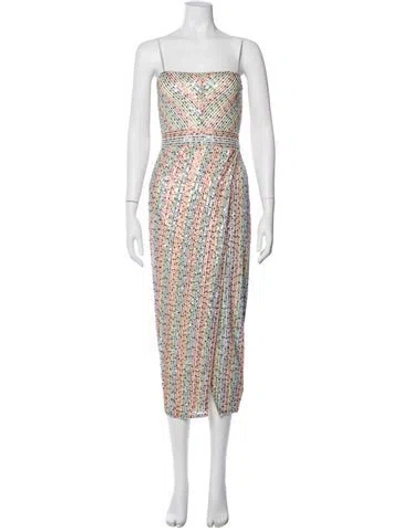 Pre-owned Saylor Printed Long Dress In Multi