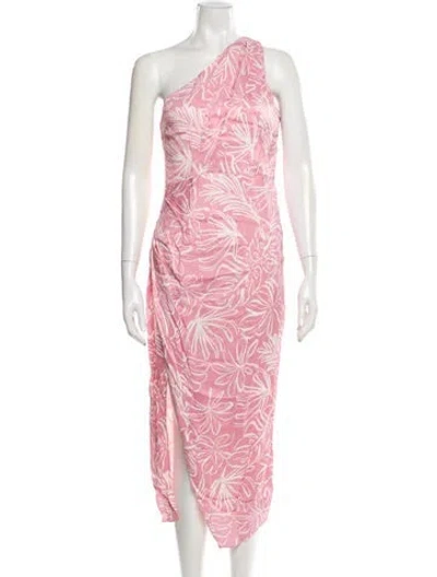 Pre-owned Saylor Printed Long Dress In Pink