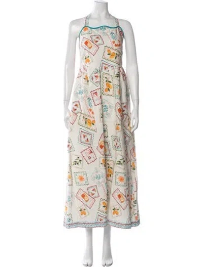 Pre-owned Saylor Printed Long Dress W/ Tags In Neutral