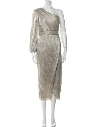 Pre-owned Saylor Printed Midi Length Dress In Gray