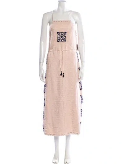 Pre-owned Saylor Printed Midi Length Dress In Pink