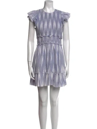 Pre-owned Saylor Printed Mini Dress In Blue
