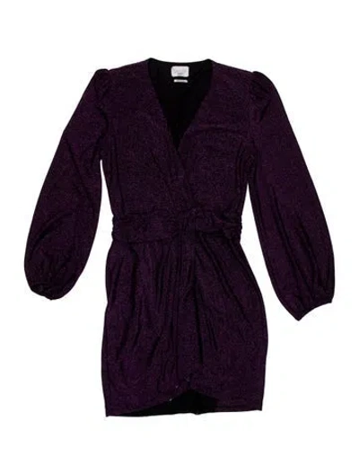 Pre-owned Saylor Printed Mini Dress In Metallic/purple