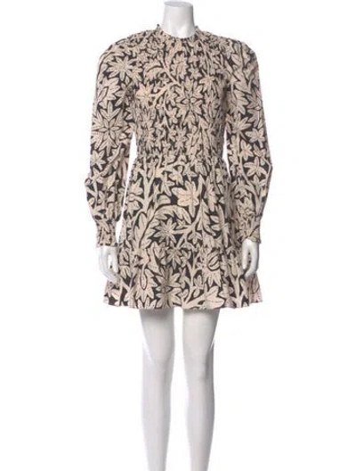 Pre-owned Saylor Printed Mini Dress In Neutral