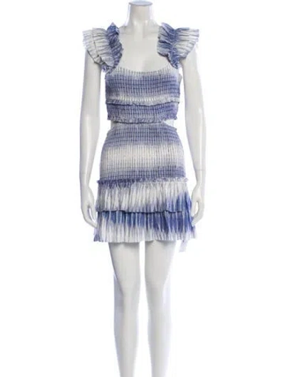 Pre-owned Saylor Printed Mini Dress In Neutral