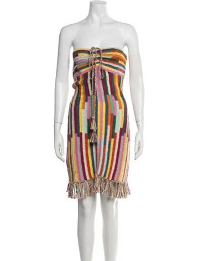 Pre-owned Saylor Printed Mini Dress In Orange