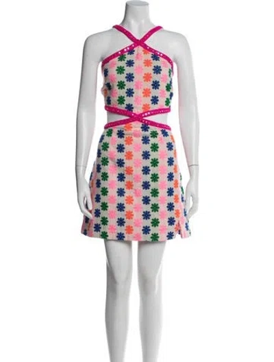 Pre-owned Saylor Printed Mini Dress In Pink