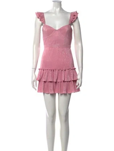 Pre-owned Saylor Printed Mini Dress In Pink