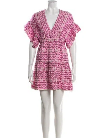 Pre-owned Saylor Printed Mini Dress In Pink