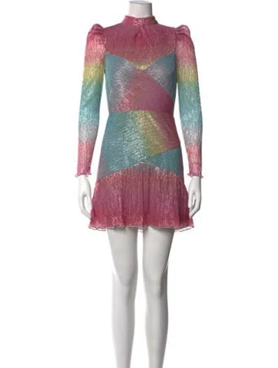 Pre-owned Saylor Printed Mini Dress In Pink