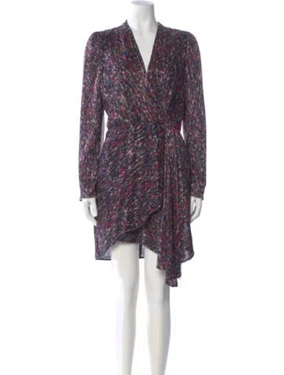 Pre-owned Saylor Printed Mini Dress In Purple
