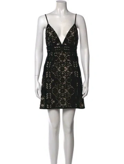 Pre-owned Saylor Printed Mini Dress W/ Tags In Black