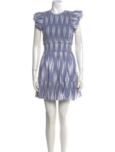 Pre-owned Saylor Printed Mini Dress W/ Tags In Blue