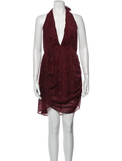 Pre-owned Saylor Printed Mini Dress W/ Tags In Metallic/red