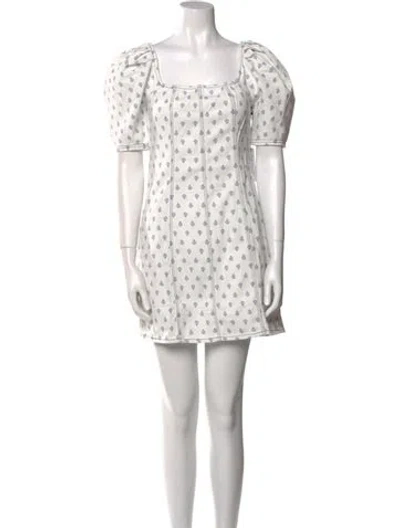 Pre-owned Saylor Printed Mini Dress W/ Tags In White