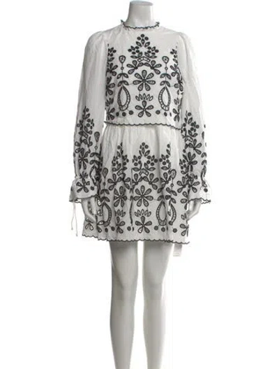 Pre-owned Saylor Printed Mini Dress W/ Tags In White