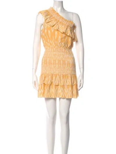 Pre-owned Saylor Printed Mini Dress W/ Tags In Yellow