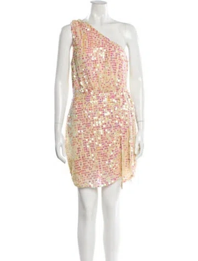 Pre-owned Saylor Printed Mini Dress In Yellow