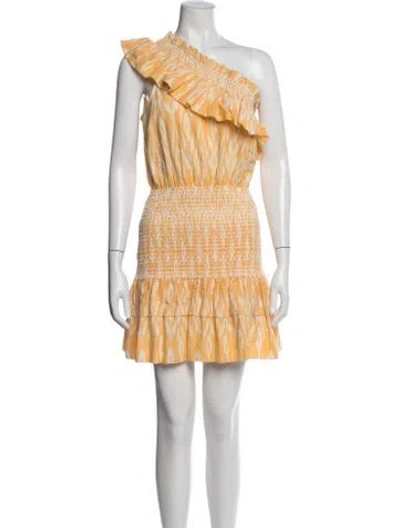 Pre-owned Saylor Printed Mini Dress In Yellow