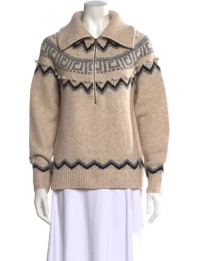 Pre-owned Saylor Printed Sweater In Neutral