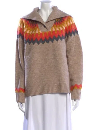 Pre-owned Saylor Printed Sweater In Neutral