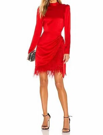 Saylor Quin Dress In Fire In Red