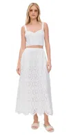 Saylor Rella Embroidered Skirt Set White In White